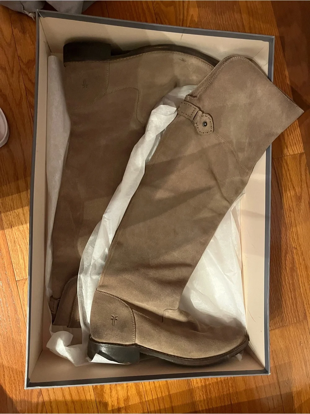 Frye Over-the-Knee Suede Boot in Taupe
